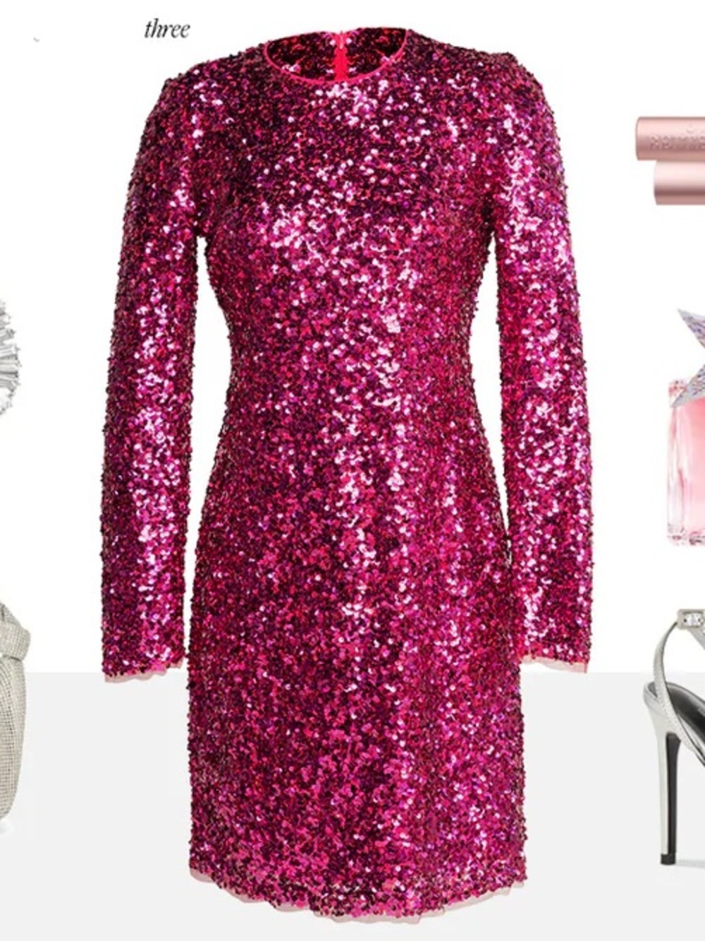 Rachel Parcell Fuchsia Pink Sequin Mini Dress Size M